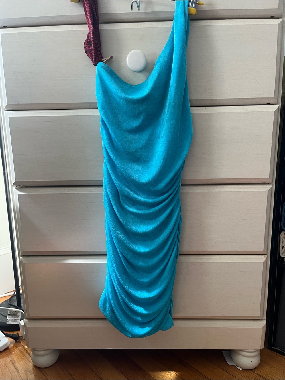 Blue Draped Sleeveless Women’s Dress
